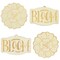 Set of 4 Unfinished Wooden Etched Flower Bloom Cutout DIY Craft 4.9 Inches